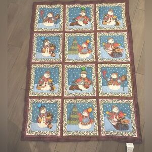 Pecking Handicraft Quilted Snowman Throw Blanket 50x68 Vintage Ltd. Ed.2043/3000